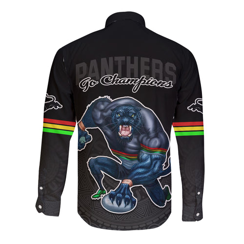 panthers-premier-2023-long-sleeve-button-shirt-mascot-with-nrl-trophy-black-version
