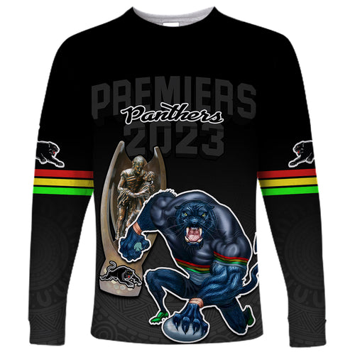 panthers-premier-2023-long-sleeve-shirt-mascot-with-nrl-trophy-black-version