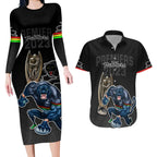 custom-panthers-premier-2023-couples-matching-long-sleeve-bodycon-dress-and-hawaiian-shirt-mascot-with-nrl-trophy-black-version