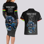 custom-panthers-premier-2023-couples-matching-long-sleeve-bodycon-dress-and-hawaiian-shirt-mascot-with-nrl-trophy-black-version