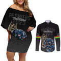 custom-panthers-premier-2023-couples-matching-off-shoulder-short-dress-and-long-sleeve-button-shirts-mascot-with-nrl-trophy-black-version