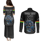 custom-panthers-premier-2023-couples-matching-puletasi-dress-and-long-sleeve-button-shirts-mascot-with-nrl-trophy-black-version