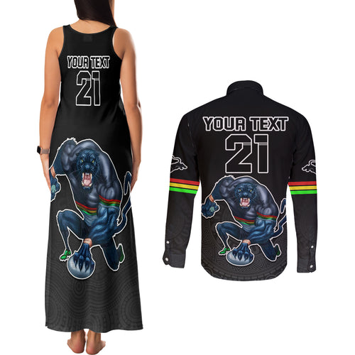 custom-panthers-premier-2023-couples-matching-tank-maxi-dress-and-long-sleeve-button-shirts-mascot-with-nrl-trophy-black-version