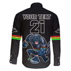 custom-panthers-premier-2023-family-matching-puletasi-dress-and-hawaiian-shirt-mascot-with-nrl-trophy-black-version