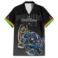 custom-panthers-premier-2023-family-matching-short-sleeve-bodycon-dress-and-hawaiian-shirt-mascot-with-nrl-trophy-black-version