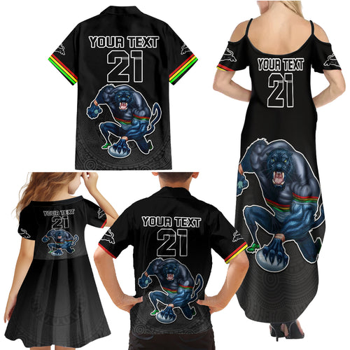custom-panthers-premier-2023-family-matching-summer-maxi-dress-and-hawaiian-shirt-mascot-with-nrl-trophy-black-version