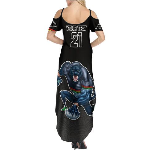 custom-panthers-premier-2023-family-matching-summer-maxi-dress-and-hawaiian-shirt-mascot-with-nrl-trophy-black-version