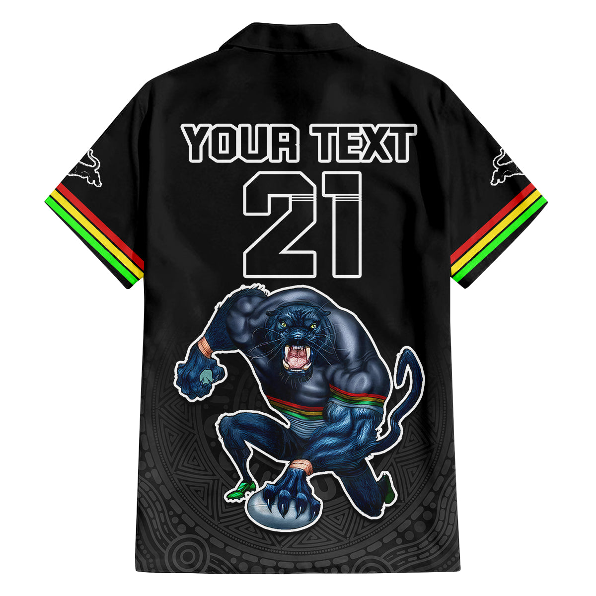 custom-panthers-premier-2023-kid-hawaiian-shirt-mascot-with-nrl-trophy-black-version