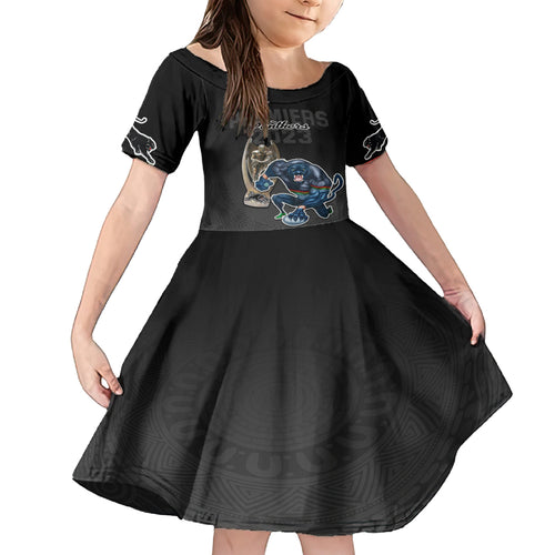 custom-panthers-premier-2023-kid-short-sleeve-dress-mascot-with-nrl-trophy-black-version