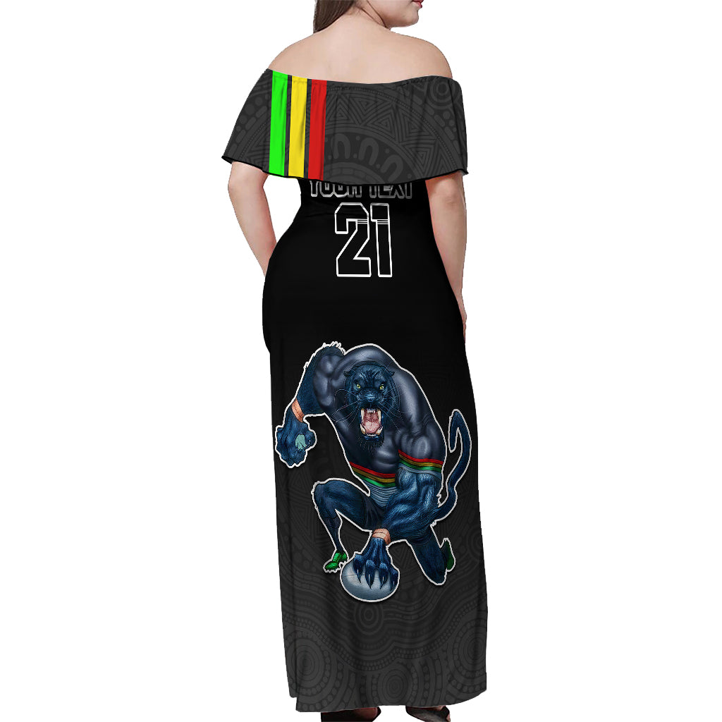 custom-panthers-premier-2023-off-shoulder-maxi-dress-mascot-with-nrl-trophy-black-version