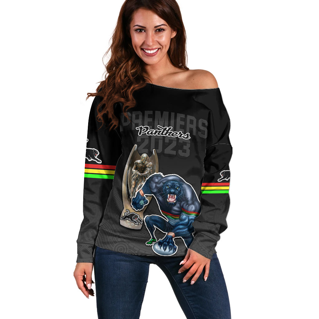 custom-panthers-premier-2023-off-shoulder-sweater-mascot-with-nrl-trophy-black-version