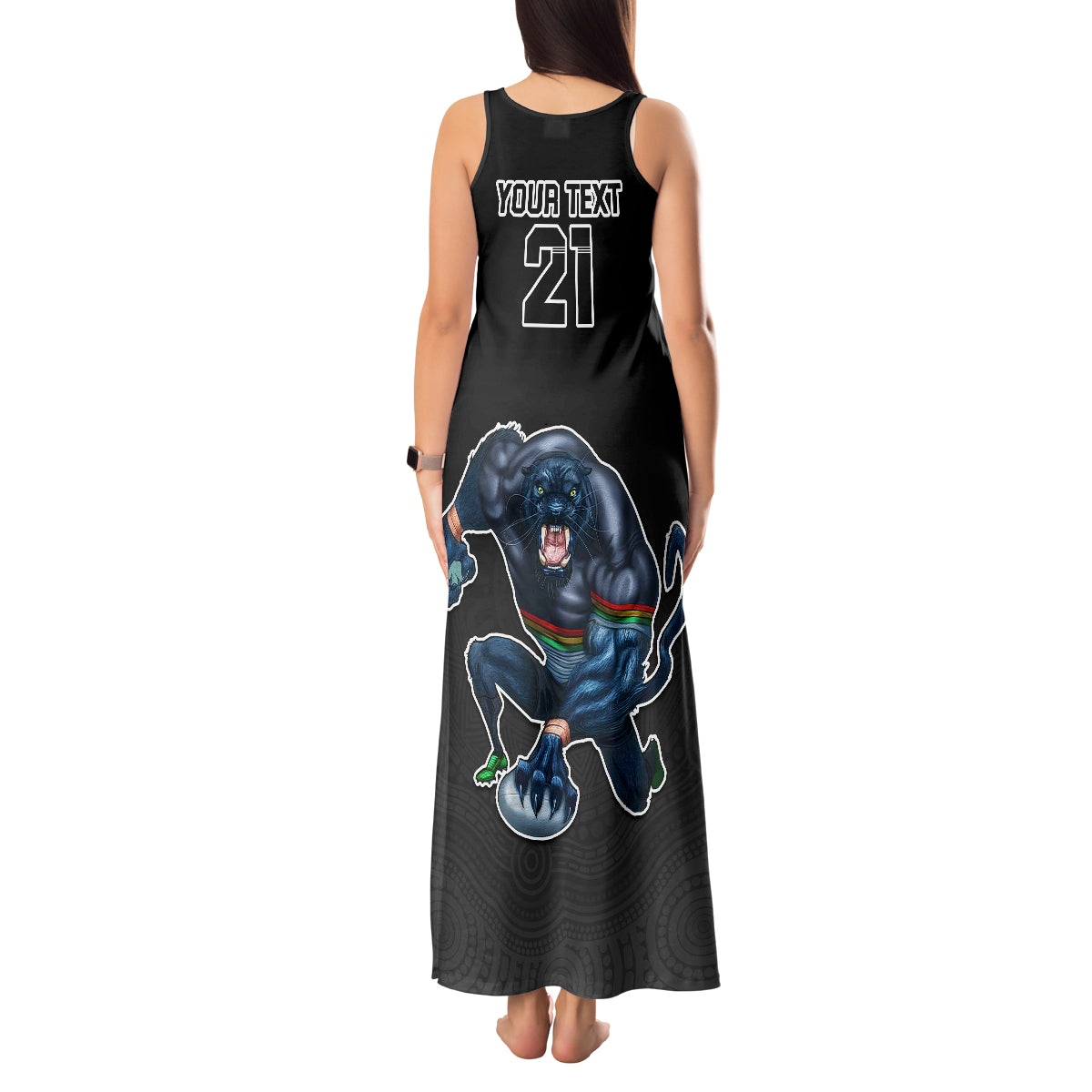 custom-panthers-premier-2023-tank-maxi-dress-mascot-with-nrl-trophy-black-version