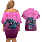 panthers-premier-2024-couples-matching-off-shoulder-short-dress-and-hawaiian-shirt-mascot-with-nrl-trophy-pink-version