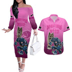 panthers-premier-2024-couples-matching-off-the-shoulder-long-sleeve-dress-and-hawaiian-shirt-mascot-with-nrl-trophy-pink-version