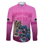 panthers-premier-2024-family-matching-off-shoulder-long-sleeve-dress-and-hawaiian-shirt-mascot-with-nrl-trophy-pink-version