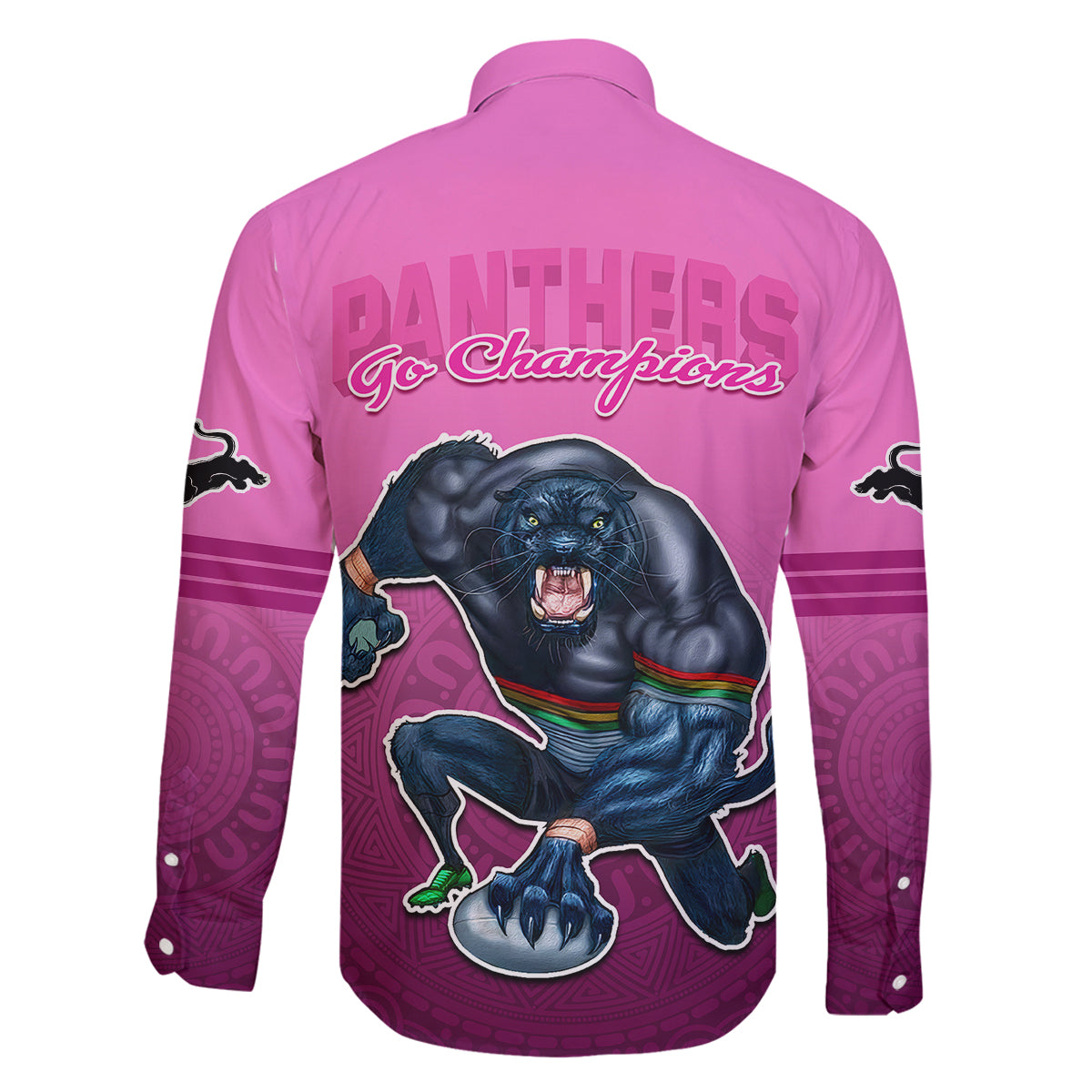 panthers-premier-2024-family-matching-puletasi-dress-and-hawaiian-shirt-mascot-with-nrl-trophy-pink-version
