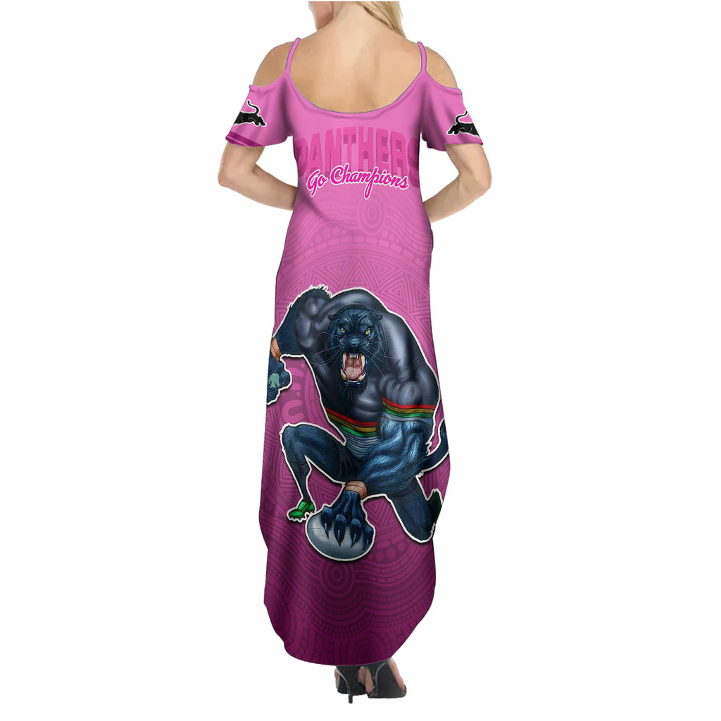 panthers-premier-2024-family-matching-summer-maxi-dress-and-hawaiian-shirt-mascot-with-nrl-trophy-pink-version