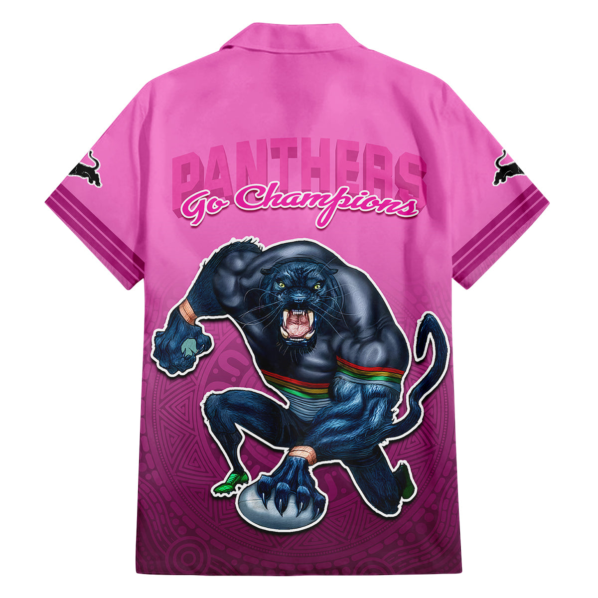 panthers-premier-2024-family-matching-tank-maxi-dress-and-hawaiian-shirt-mascot-with-nrl-trophy-pink-version