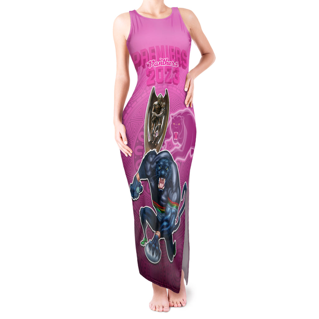 panthers-premier-2024-tank-maxi-dress-mascot-with-nrl-trophy-pink-version