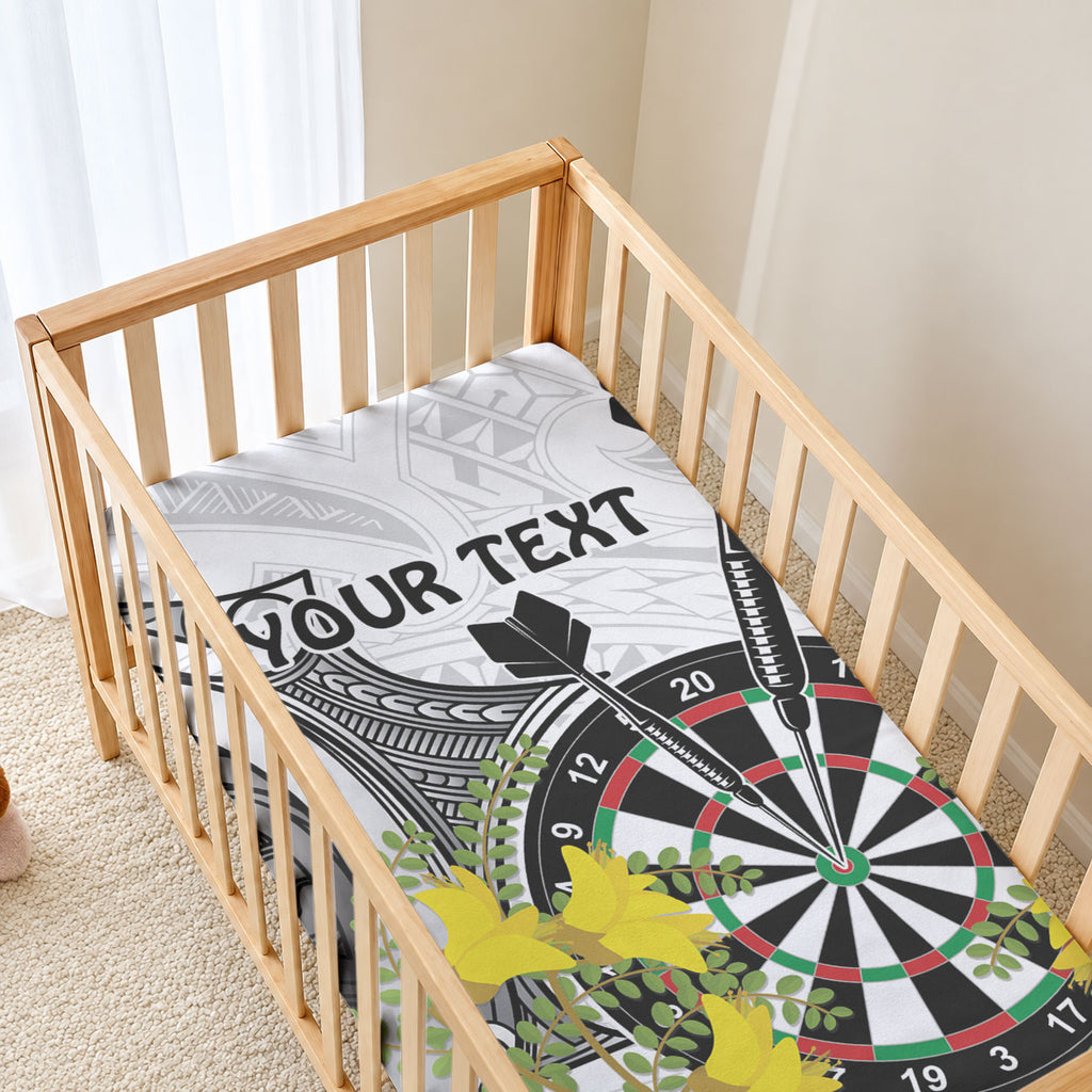 Personalised New Zealand Darts Baby Bed Cover Kowhai Floral with Maori Tattoo