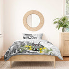 Personalised New Zealand Darts Bedding Set Kowhai Floral with Maori Tattoo