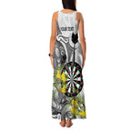 Personalised New Zealand Darts Family Matching Tank Maxi Dress and Hawaiian Shirt Kowhai Floral with Maori Tattoo