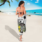 Personalised New Zealand Darts Sarong Kowhai Floral with Maori Tattoo