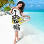 Personalised New Zealand Darts Sarong Kowhai Floral with Maori Tattoo