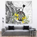 Personalised New Zealand Darts Tapestry Kowhai Floral with Maori Tattoo