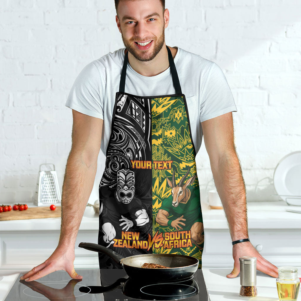 Custom New Zealand vs South Africa Apron Rugby Rivalry Two Nations One Battle