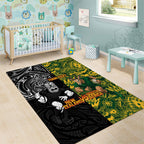 Custom New Zealand vs South Africa Area Rug Rugby Rivalry Two Nations One Battle