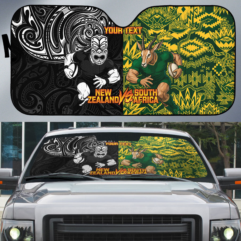 Custom New Zealand vs South Africa Auto Sun Shade Rugby Rivalry Two Nations One Battle