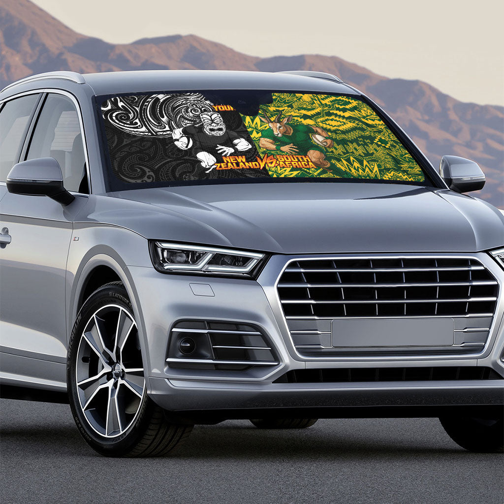 Custom New Zealand vs South Africa Auto Sun Shade Rugby Rivalry Two Nations One Battle