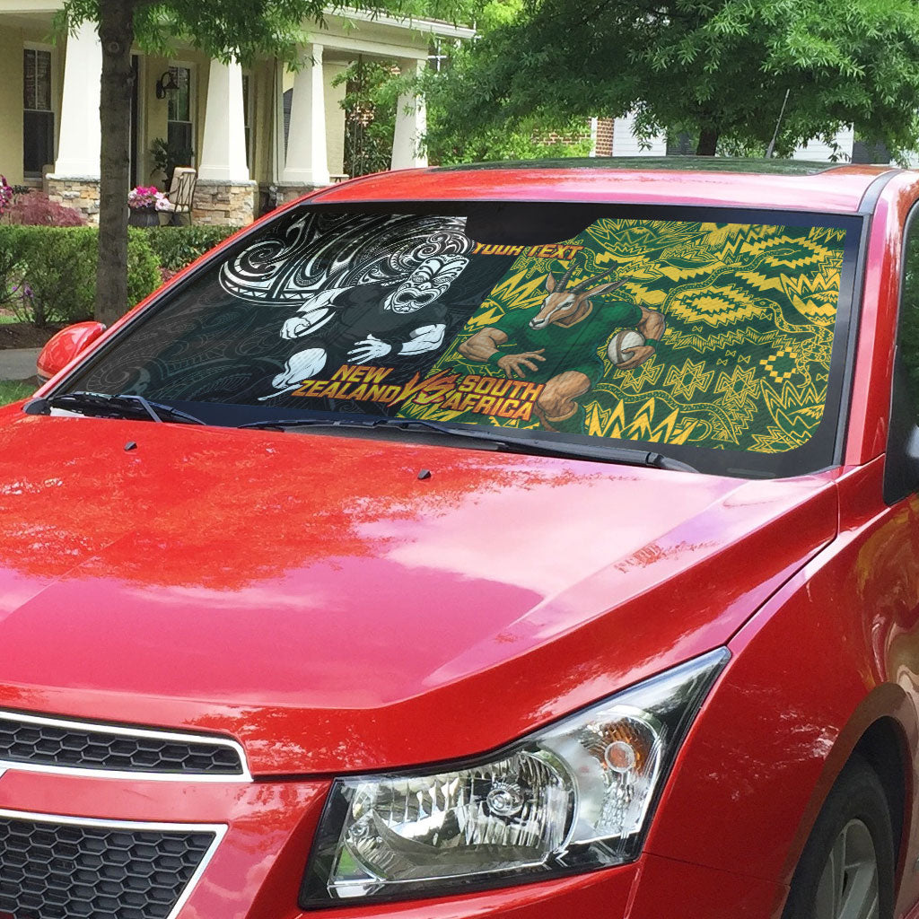 Custom New Zealand vs South Africa Auto Sun Shade Rugby Rivalry Two Nations One Battle