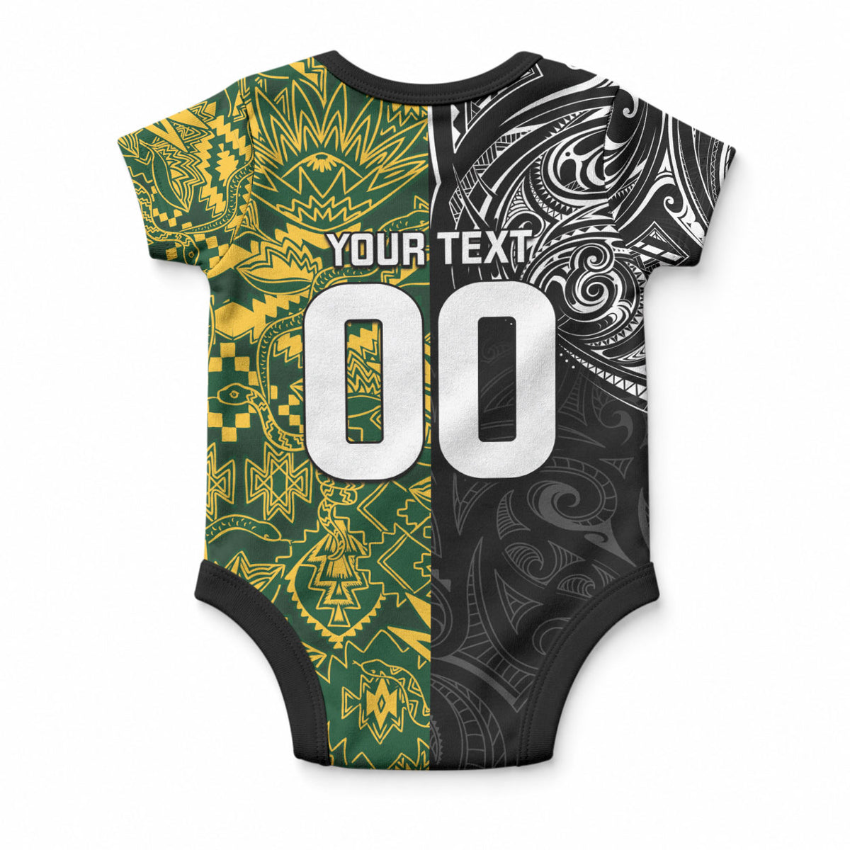 Custom New Zealand vs South Africa Baby Onesie Rugby Rivalry Two Nations One Battle