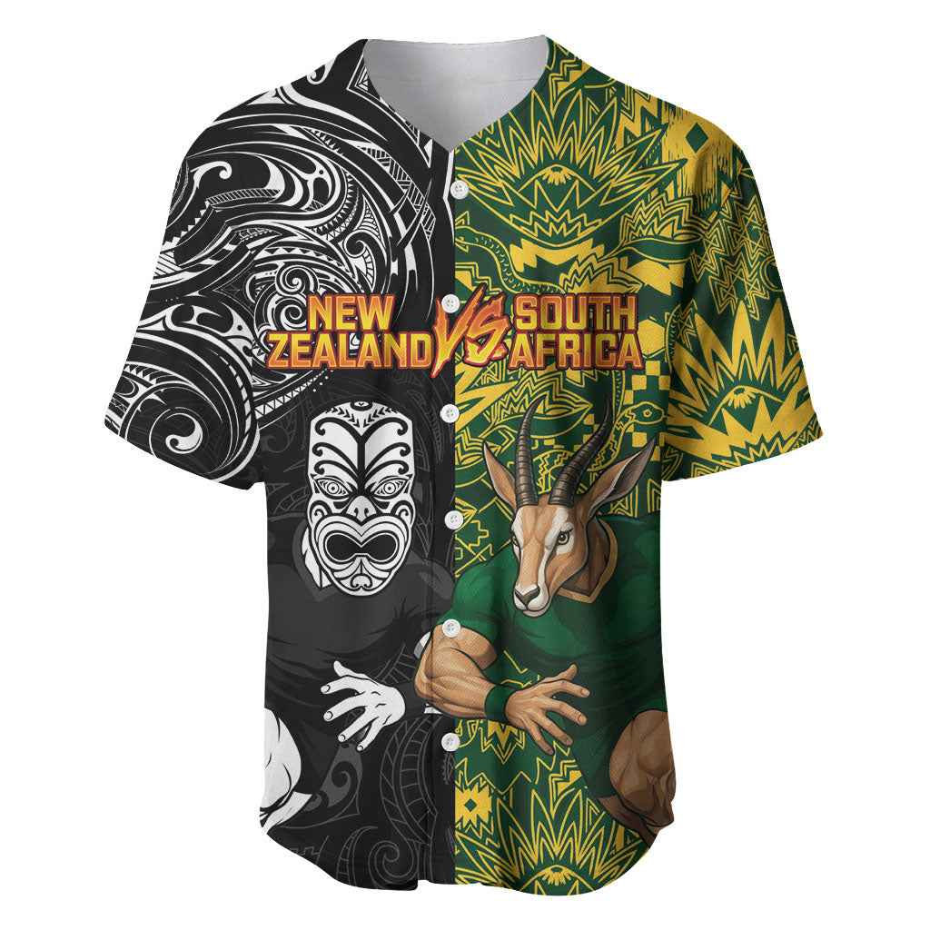 Custom New Zealand vs South Africa Baseball Jersey Rugby Rivalry Two Nations One Battle