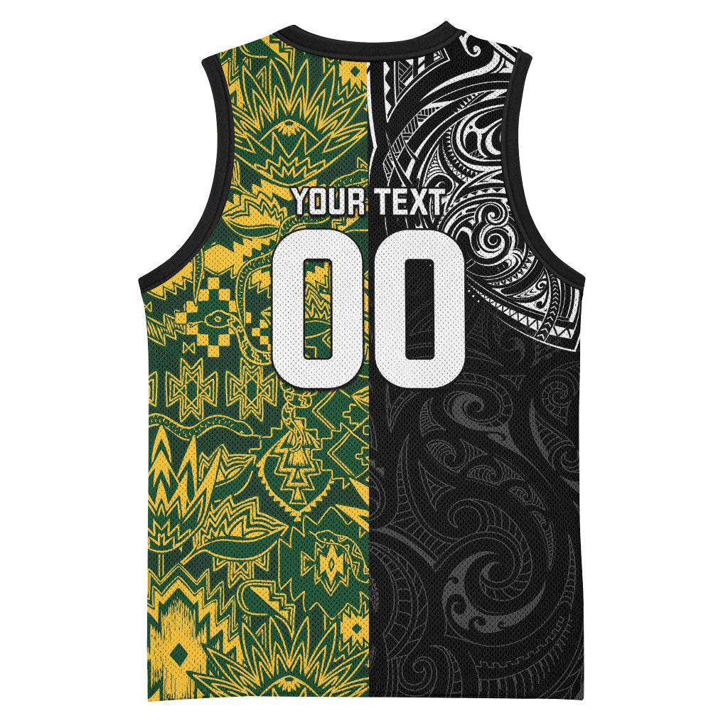 Custom New Zealand vs South Africa Basketball Jersey Rugby Rivalry Two Nations One Battle