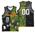 Custom New Zealand vs South Africa Basketball Jersey Rugby Rivalry Two Nations One Battle