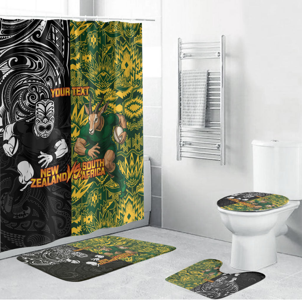 Custom New Zealand vs South Africa Bathroom Set Rugby Rivalry Two Nations One Battle