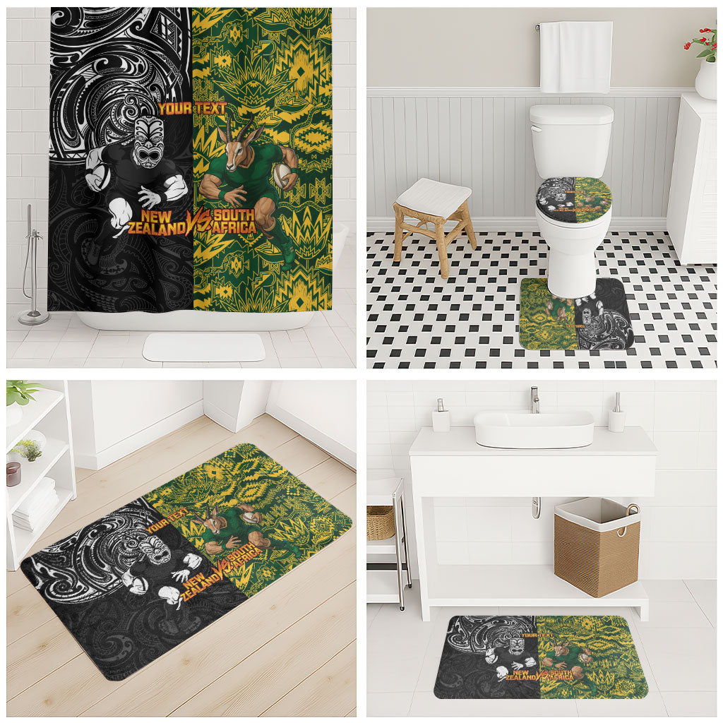 Custom New Zealand vs South Africa Bathroom Set Rugby Rivalry Two Nations One Battle