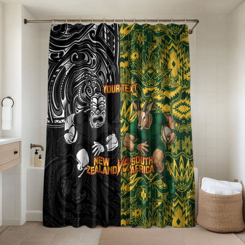 Custom New Zealand vs South Africa Bathroom Set Rugby Rivalry Two Nations One Battle