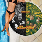 Custom New Zealand vs South Africa Beach Blanket Rugby Rivalry Two Nations One Battle