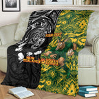 Custom New Zealand vs South Africa Blanket Rugby Rivalry Two Nations One Battle