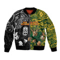 Custom New Zealand vs South Africa Bomber Jacket Rugby Rivalry Two Nations One Battle
