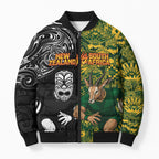 Custom New Zealand vs South Africa Bomber Puffer Jacket Rugby Rivalry Two Nations One Battle