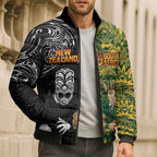 Custom New Zealand vs South Africa Bomber Puffer Jacket Rugby Rivalry Two Nations One Battle