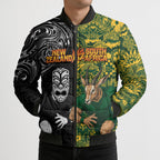 Custom New Zealand vs South Africa Bomber Puffer Jacket Rugby Rivalry Two Nations One Battle