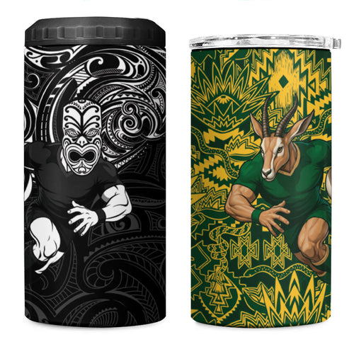 New Zealand vs South Africa 4 in 1 Can Cooler Tumbler Rugby Rivalry Two Nations One Battle