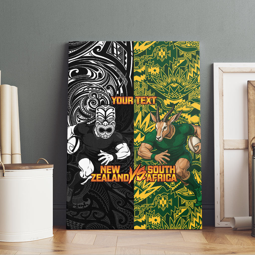 Custom New Zealand vs South Africa Canvas Wall Art Rugby Rivalry Two Nations One Battle