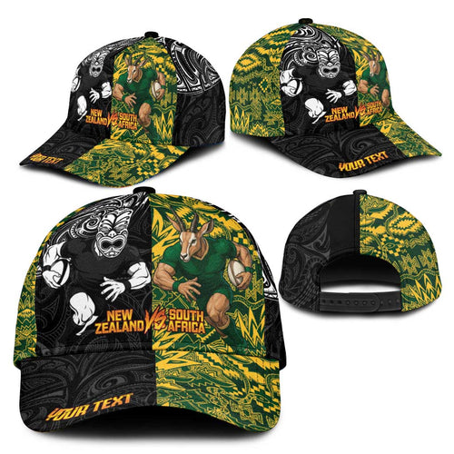 Personalised New Zealand vs South Africa Classic Cap Rugby Rivalry Two Nations One Battle